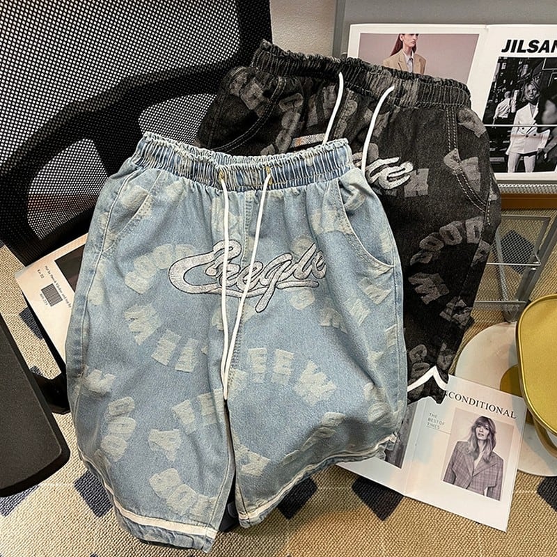 デザインハーフデニムパンツ 00077