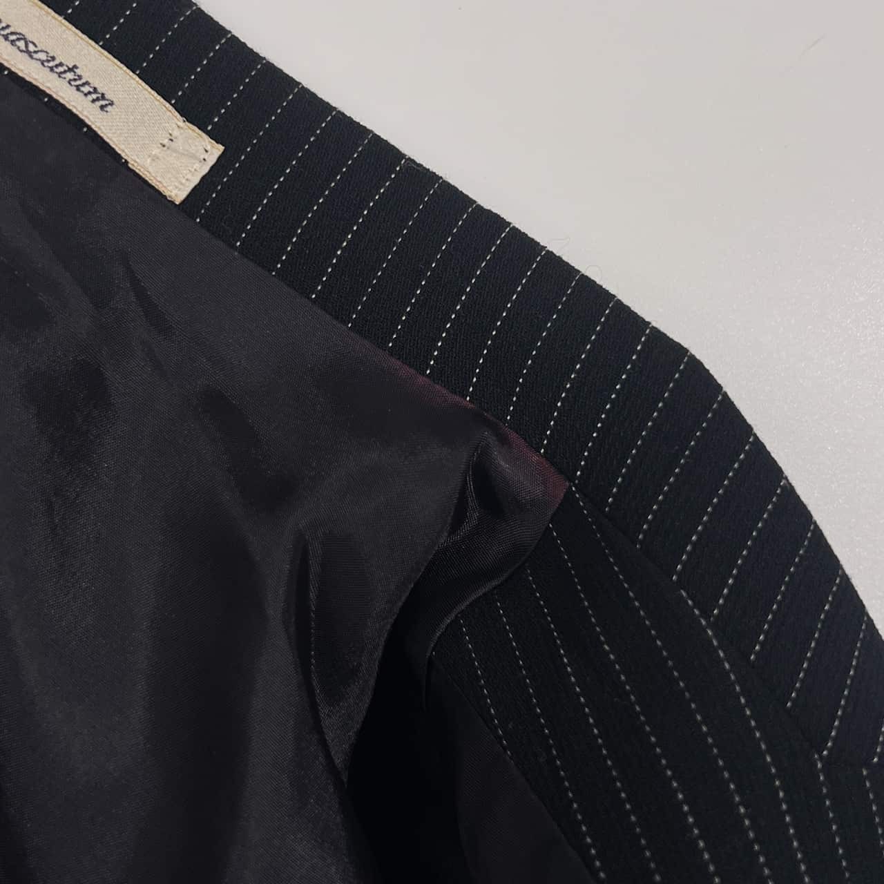 上下 Aquascutum アクアスキュータム ストライプ ジャケット スカート セットアップ スーツ (上)9(下)11/ネイビー系 レディース レナウン ビンテージ