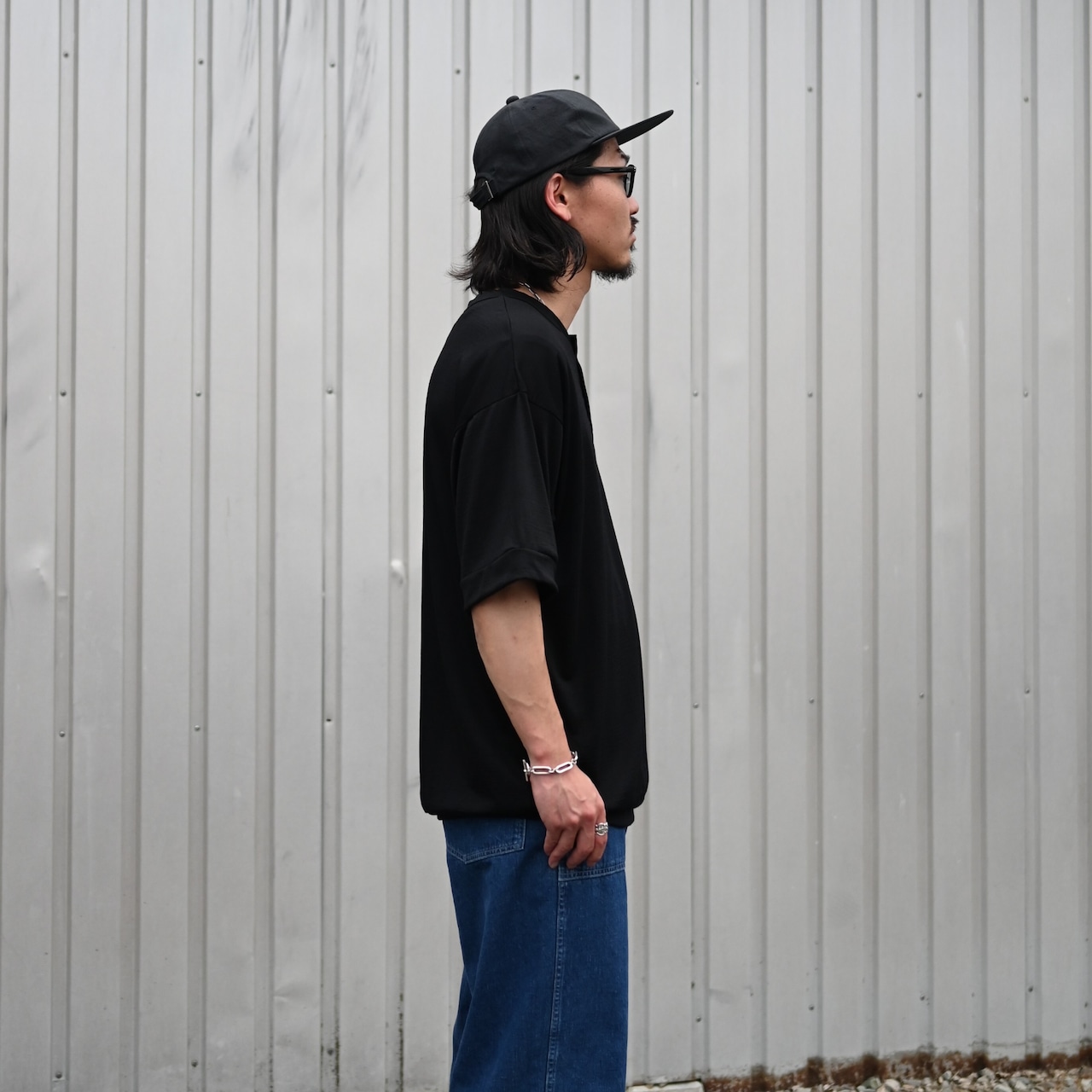 INTERIM / EXTRA FINE MERINO WOOL JERSEY HENRY OVER S/S TEE