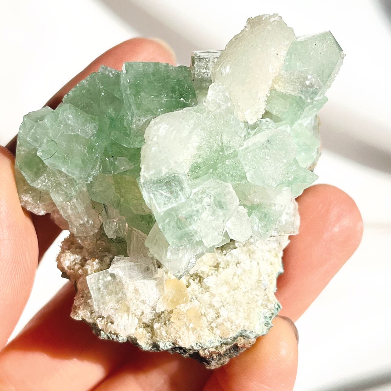 グリーンアポフィライト 共生スティルバイト ポイント インド 天然石