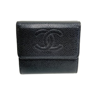 CHANEL シャネル キャビアスキン コンパクトウォレット ブラック 9378-202212