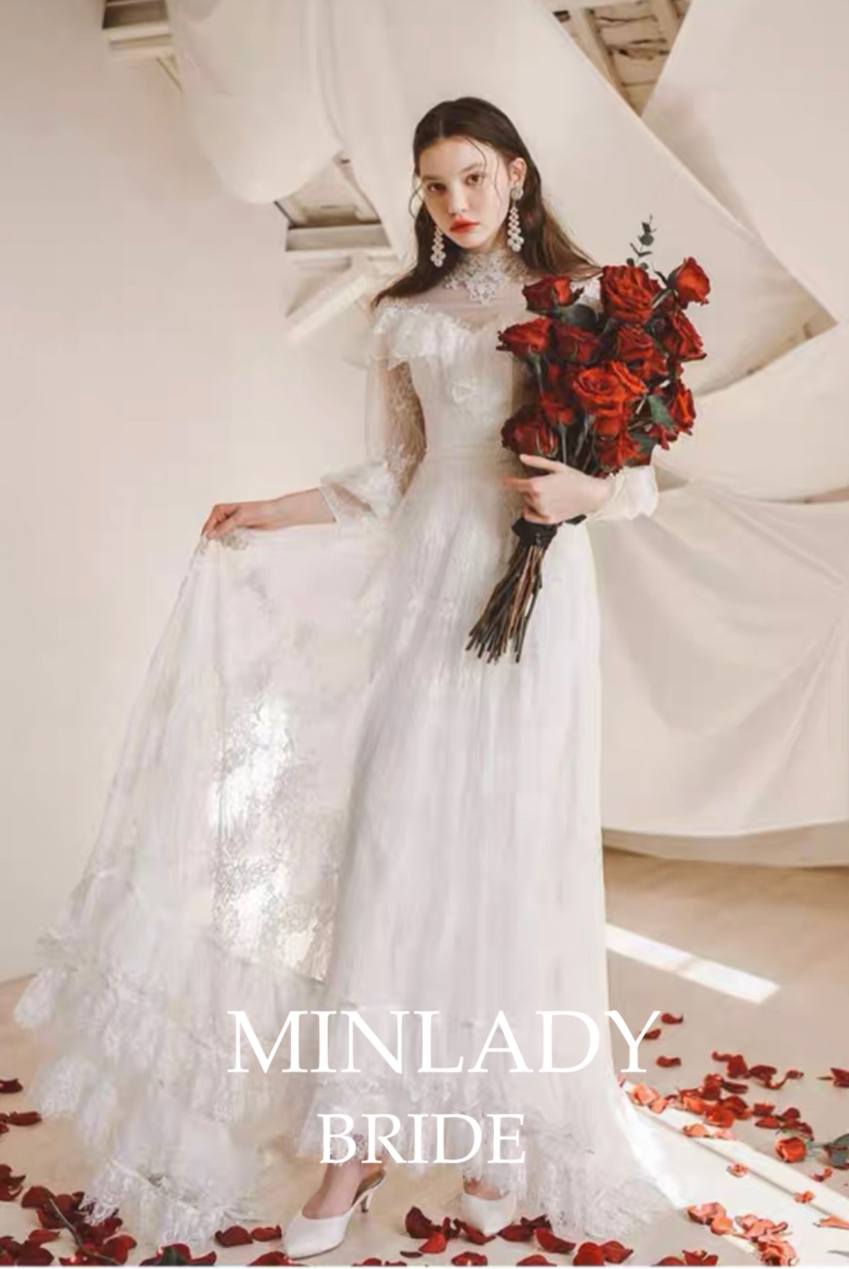 ヴィクトリアン ヴィンテージ ウェディングドレス | MINLADY BRIDE 
