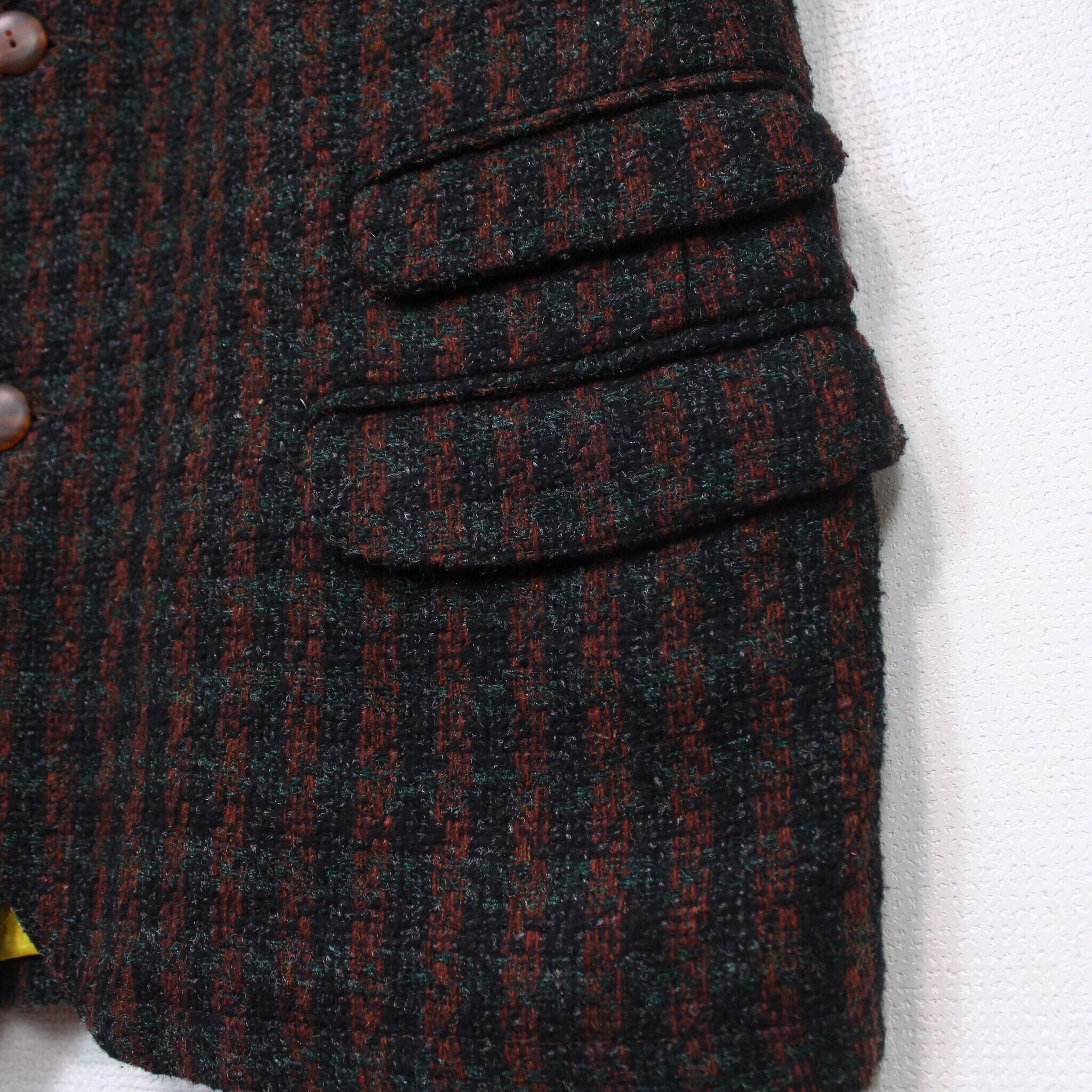 Caka act2】Check Pattern Vintage Tweed Tailored Jacket | Caka(カカ 