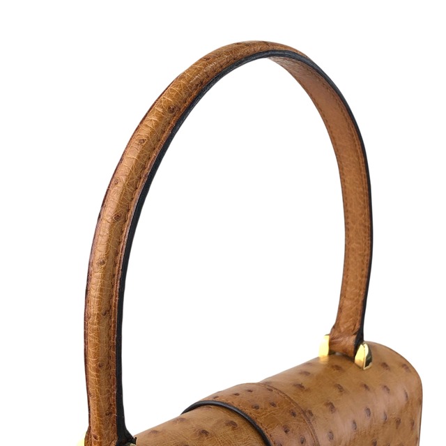 CELINE セリーヌ ハンドバッグ キャメル ガンチーニ オーストリッチレザー vintage ヴィンテージ オールド 847in7