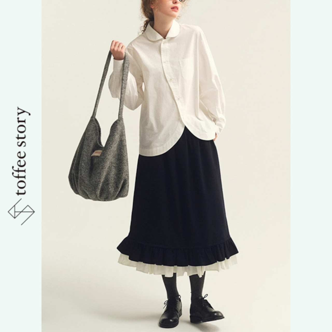 【2color】小さな革命を纏うアシンメトリーシャツ 《P0300》