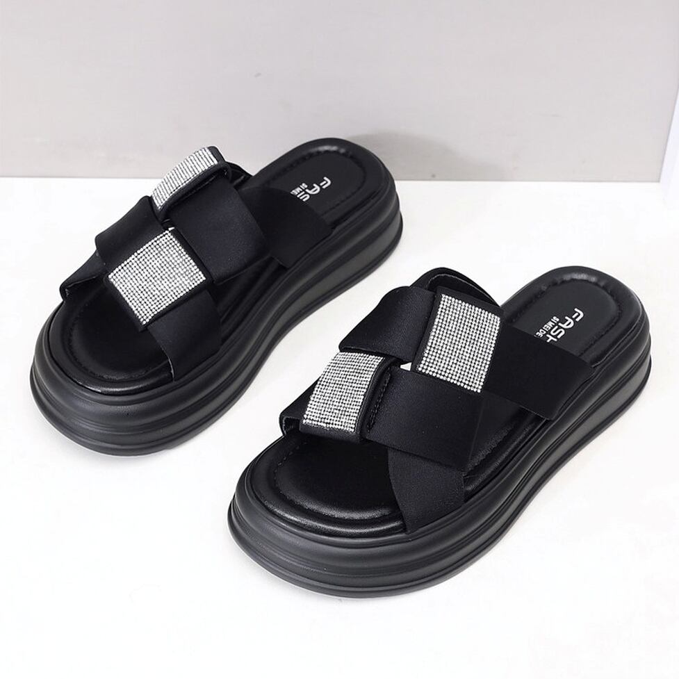 cross block design sandals / l0688