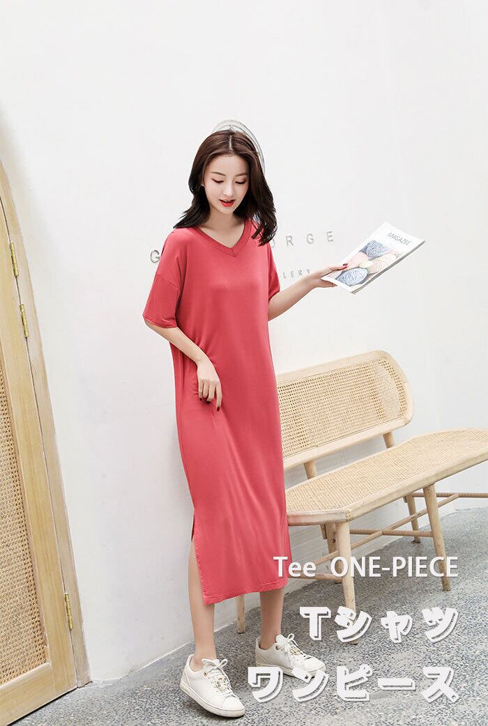 ハイク　半袖ベルト付きロングワンピース　Tシャツ　白　サイドスリット HYKE ハイク サイドスリット ロングTシャツ ワンピース - メルカリ