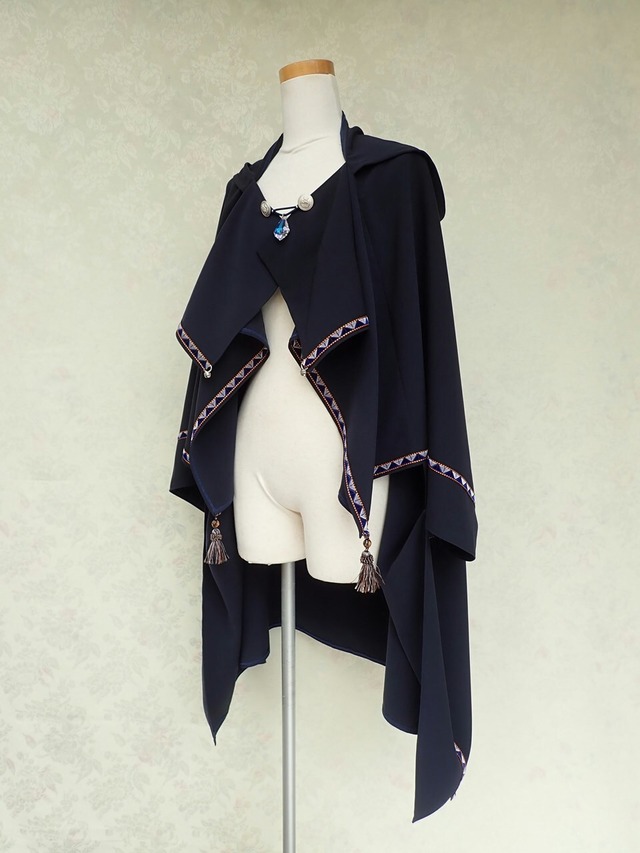 LARP ファンタジー フード付き 熟練魔法使いのローブマント