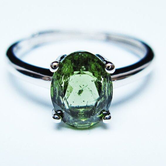 モルダバイト リング モルダウ石 指輪 フリーサイズ 13号 一点物 メール便可 [M便 1/20] 199-684