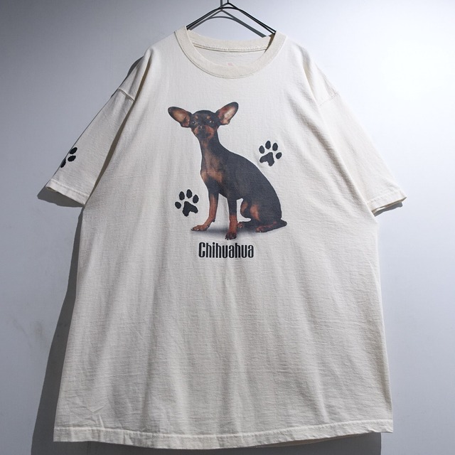Beige Chihuahua Dog Print Design Animal T-Shirt
