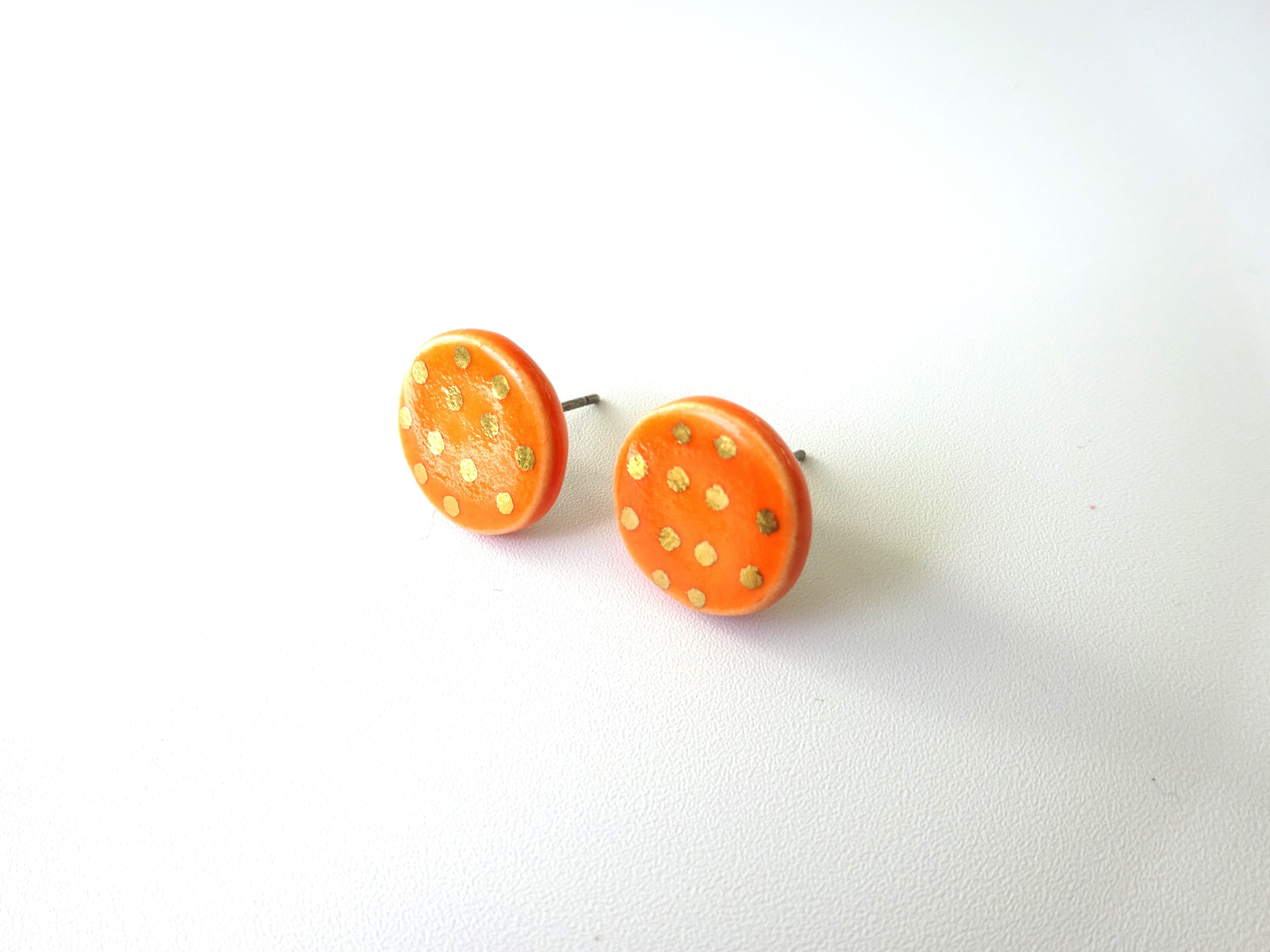 金彩dot round pierce／earring（オレンジ）
