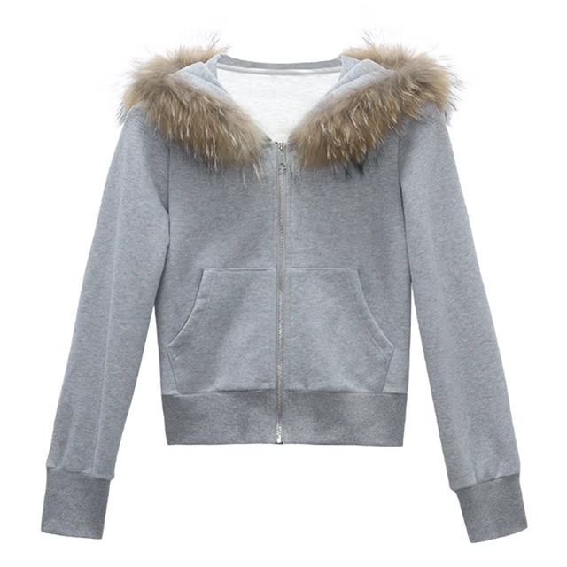 Faux fur hoodie 1493