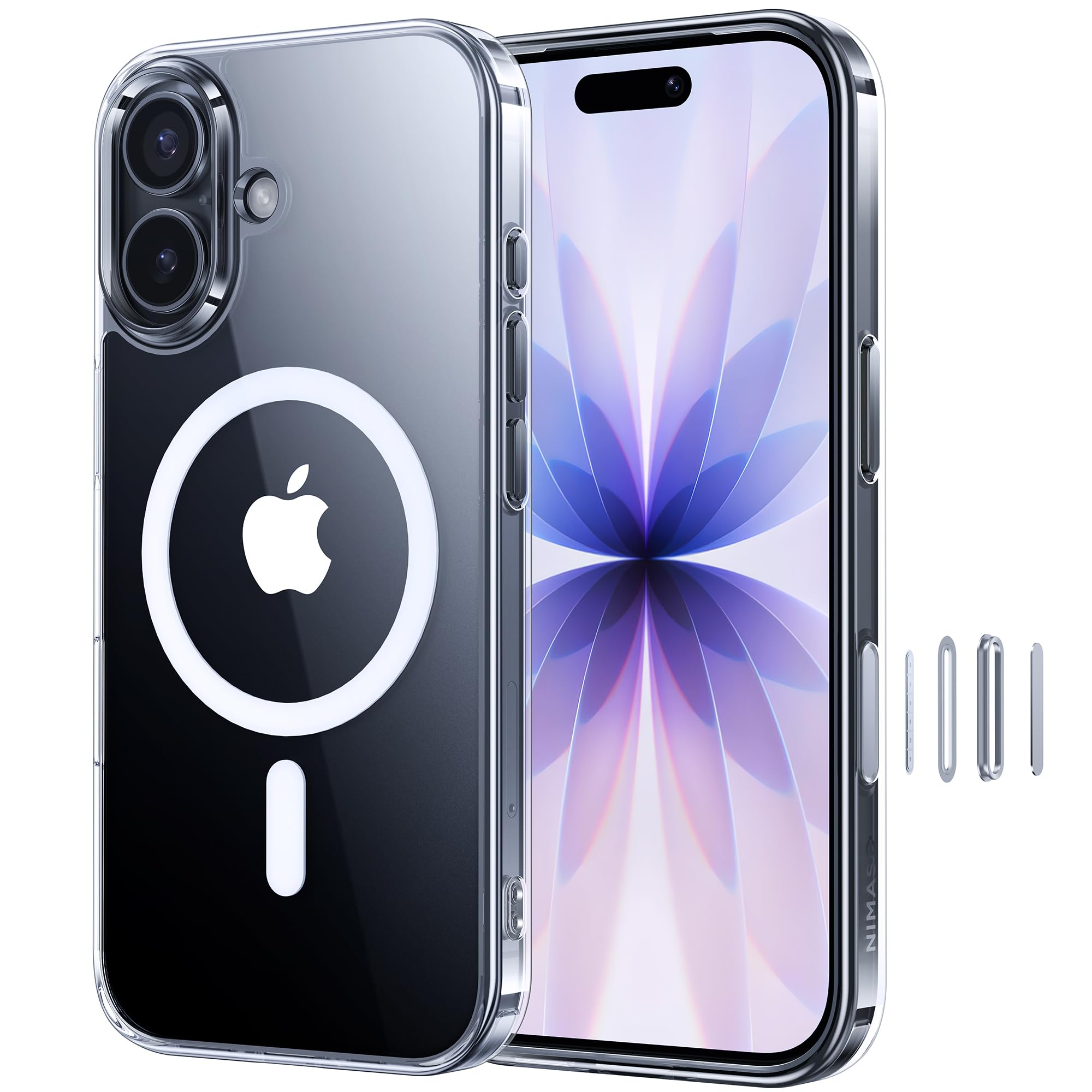 NIMASO iPhone17用ケース MagSafe対応 クリア 黄変防止 米軍MIL規格 指紋防止 軽量 アイフォン17(6.3インチ)対応