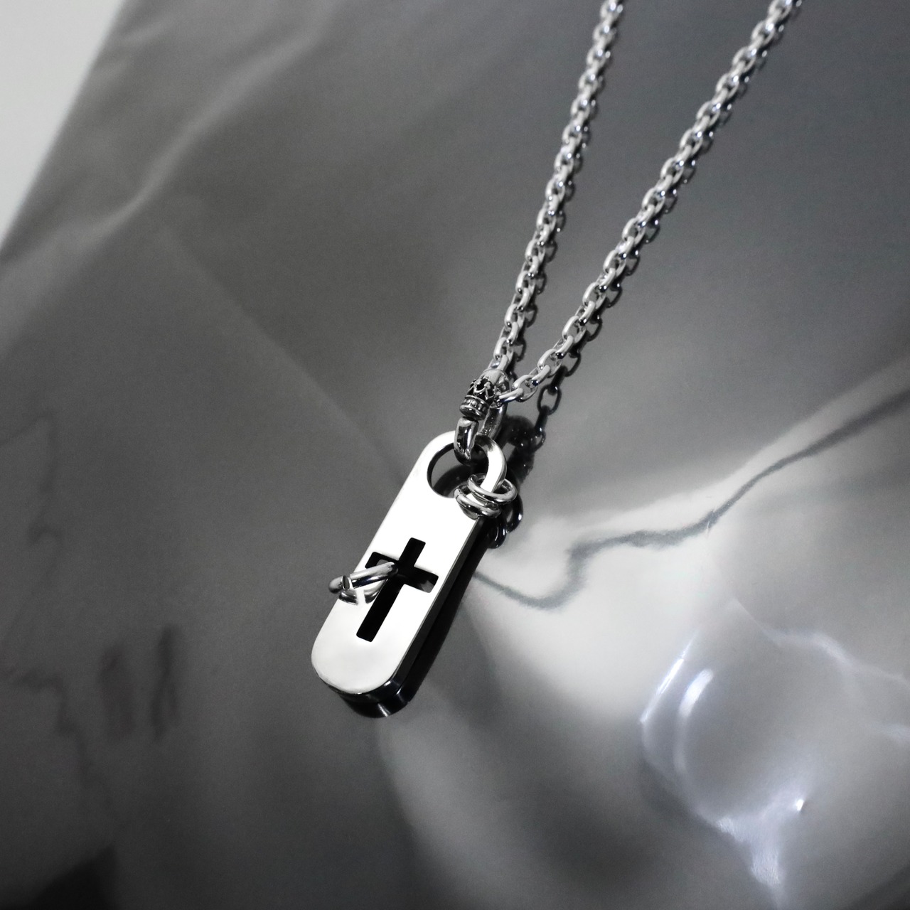 CLASSIC CROSS with KNOCKER #2 NECKLACE with GODSIZE® I.D. TAG / クラシッククロス ウィズ ノッカー #2ネックレス ゴッドサイズ® I.D.タグ