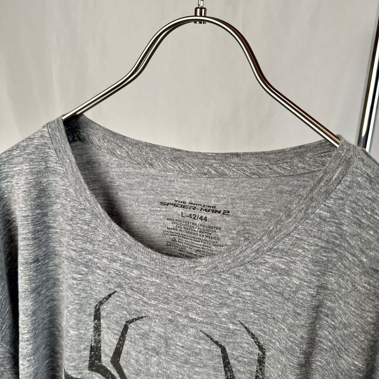 スパイダーマン サイズ：L ムービーT 半袖 Tシャツ グレー 古着