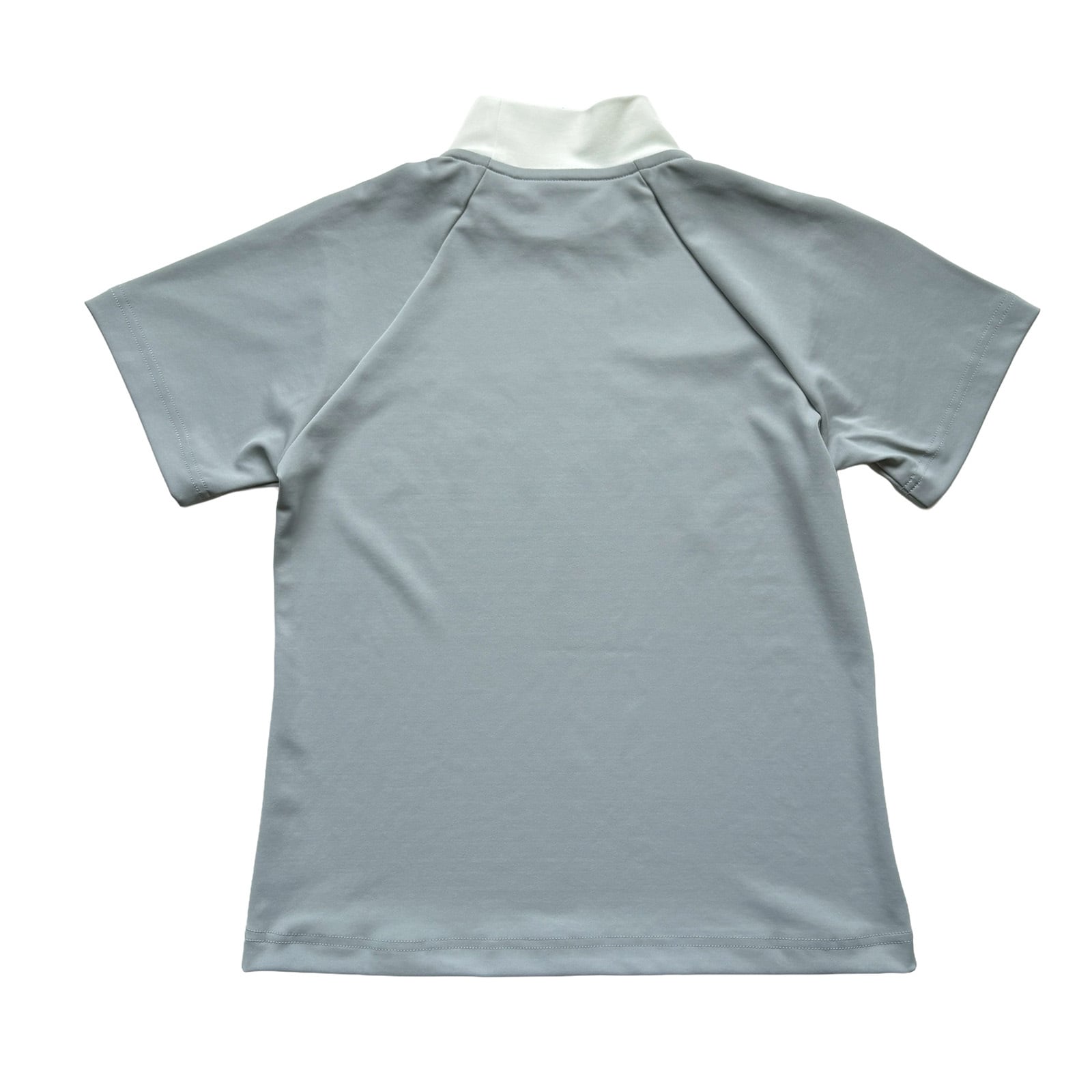 WOMEN'S】LOGO PRINT MOCK NECK SHIRT -GRAY / OFF WHITE- | 8G SHOOT