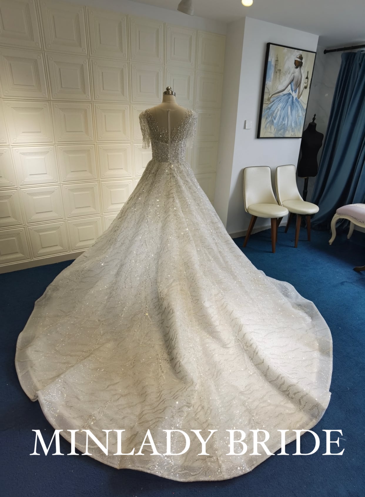韓国スタイル ウェディングドレス キラキラ | MINLADY BRIDE