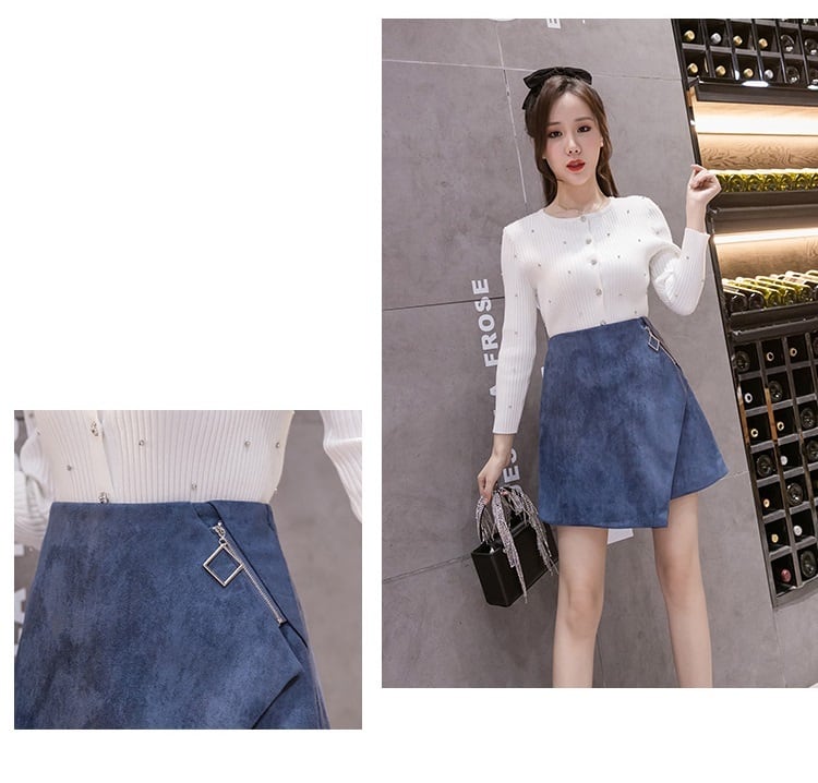 ミニスカート レディース スカート ミニ スエード アシンメトリー ハイ