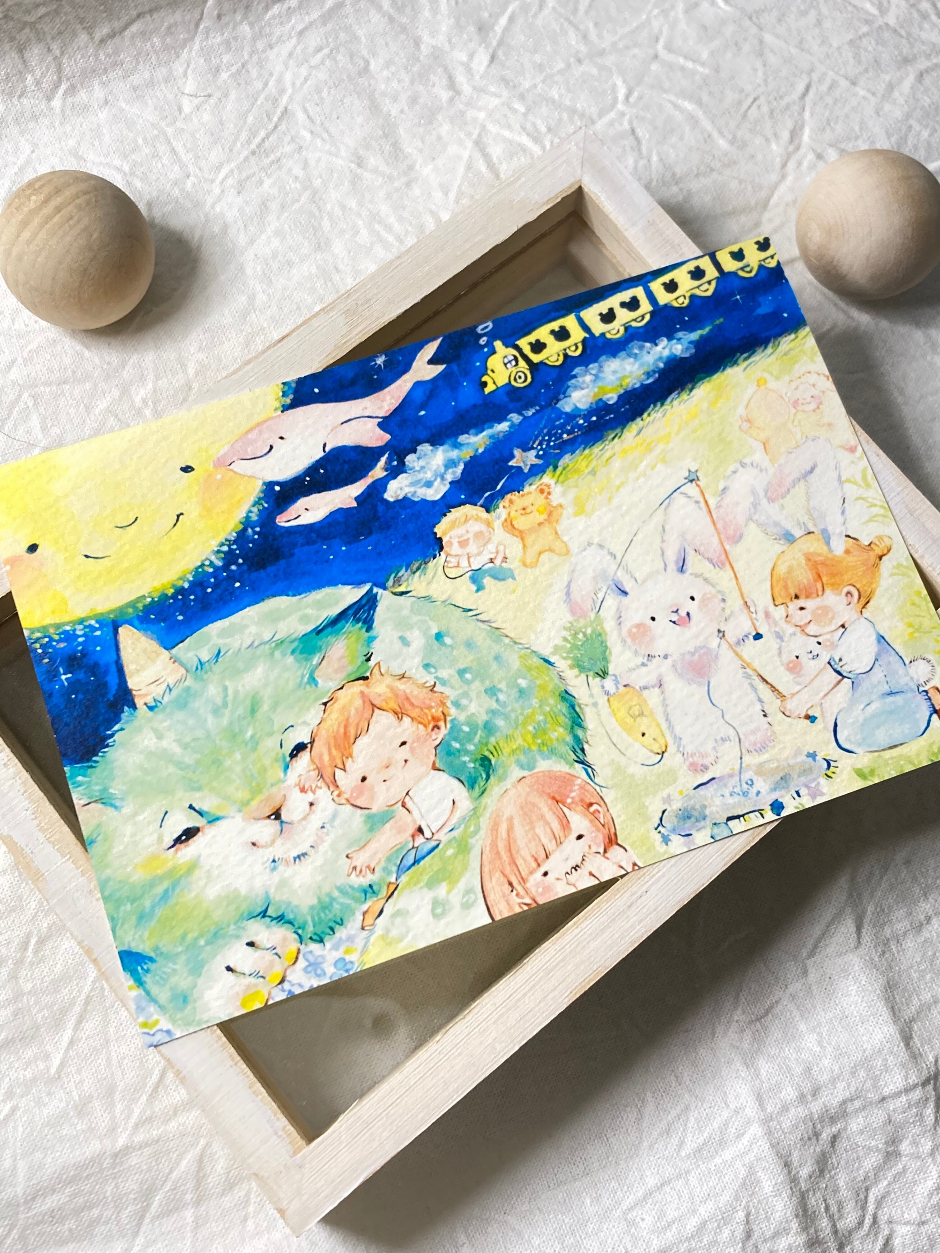 ポストカード◉ヨアソビ　夢の中のこども達