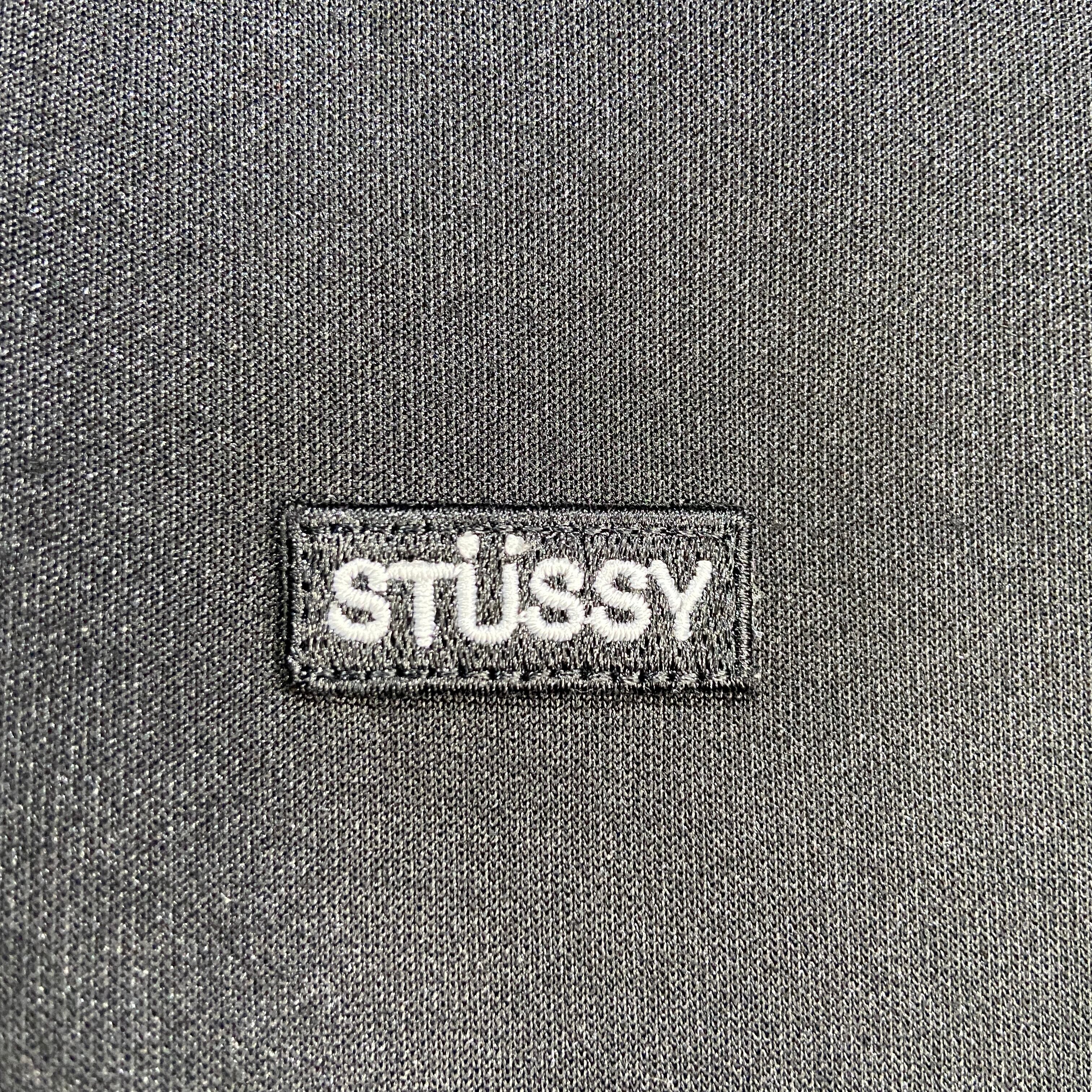 送料無料』Stussy トラックジャケット 黒 ジャガード織りラインテープ