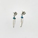 Southwestern Sterling Turquoise Silver Feather Pirced Earrings