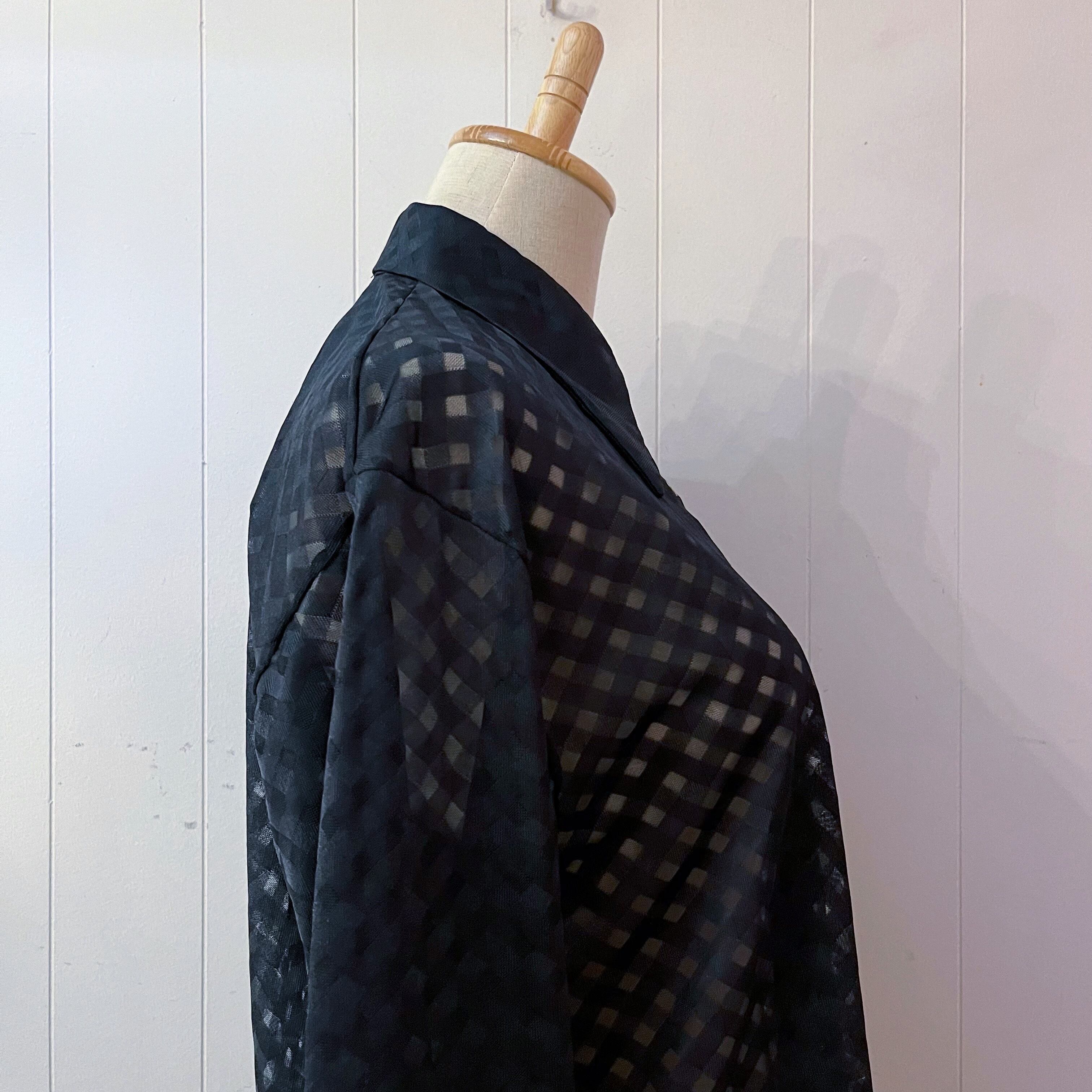 black sheer check shirt