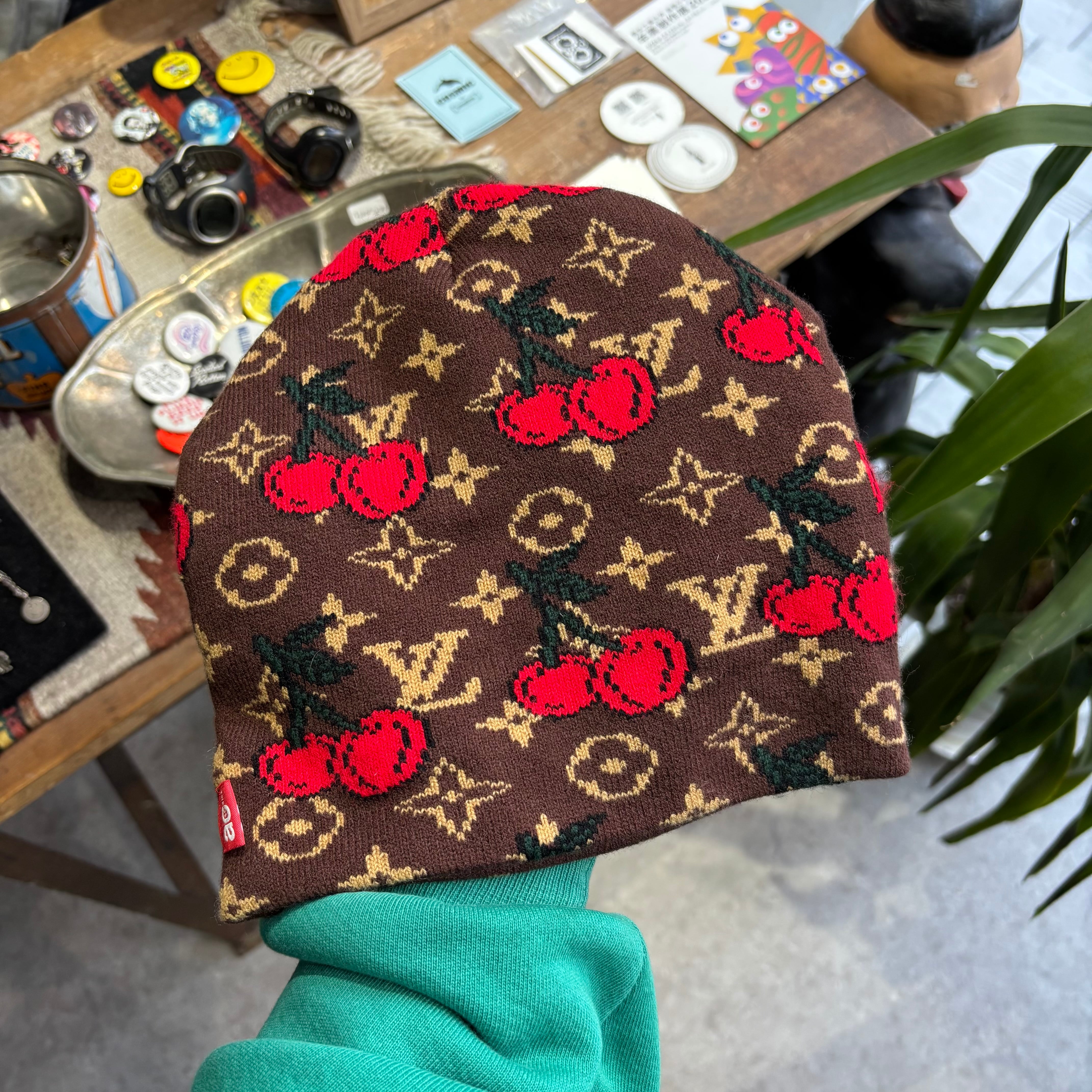 00s bootleg Louis Vuitton "monogram × cherry" single beanie【仙台店】