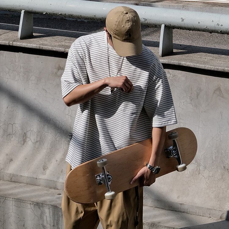 ★STRIPED HEAVY COTTON T-SHIRT　　22066