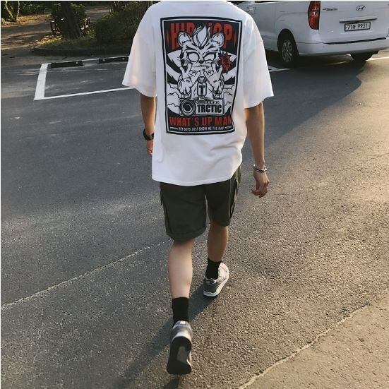 全2色 Tシャツ カットソー プリント カジュアル B系 半そで