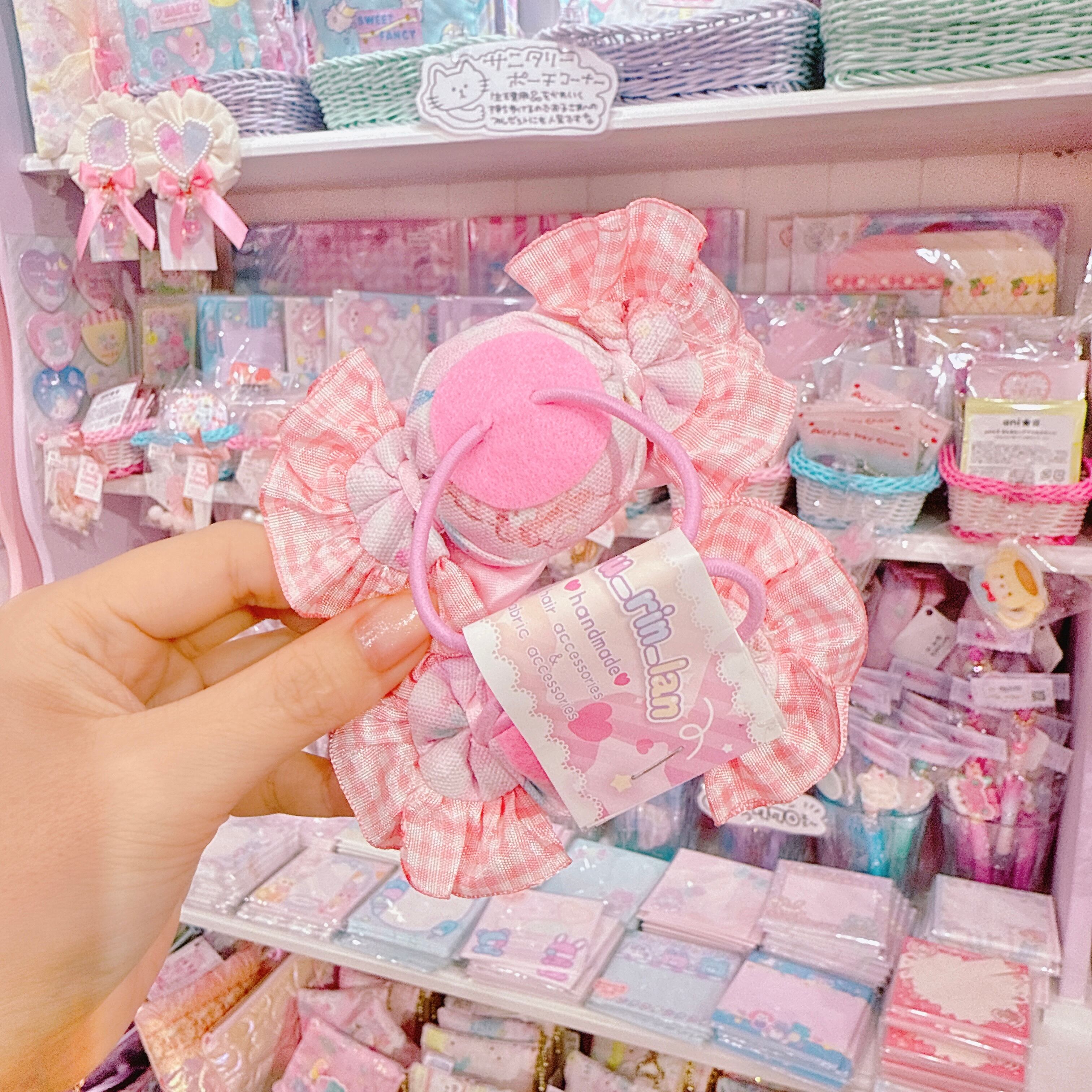 【D8】75-3キャンディリボンツインヘアゴム