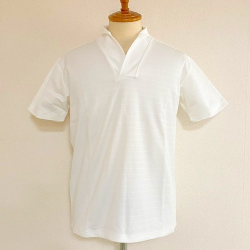 Shawl Collar Polo Shirts　White
