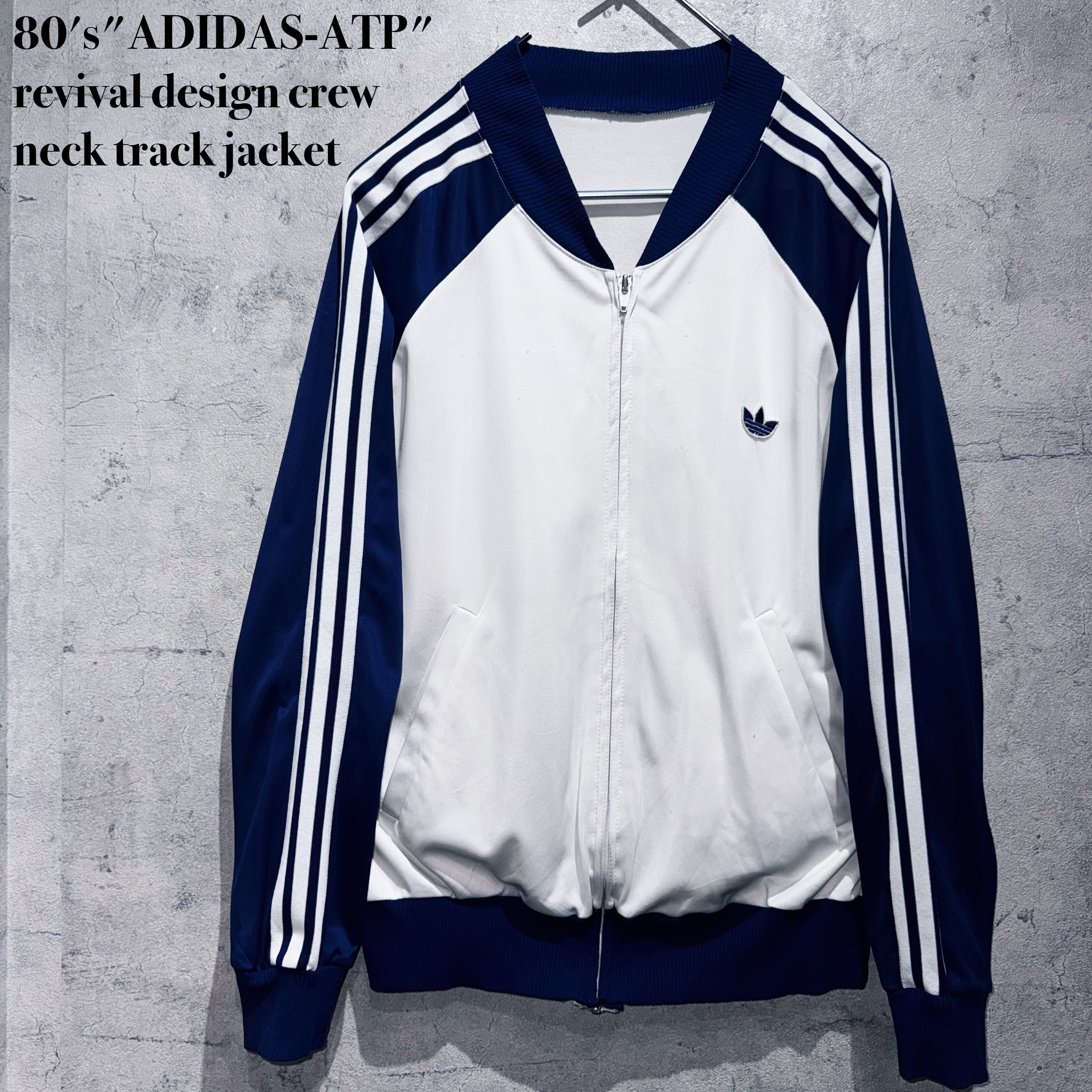 80's"ADIDAS-ATP"revival design crew neck track jacket