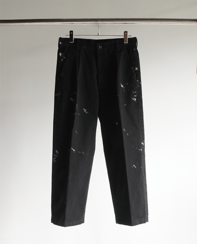 ANCELLM / PAINT CHINO TROUSERS(BLACK)