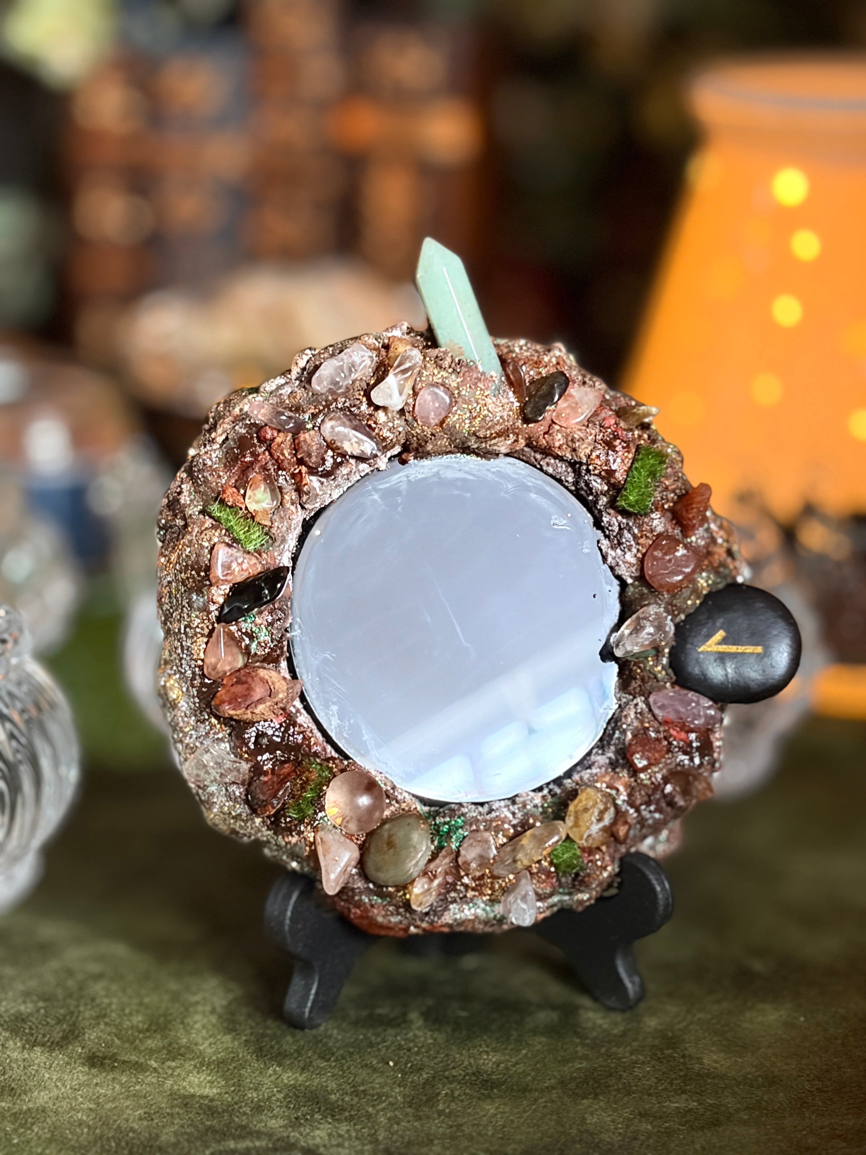 ◆送料込◆オーダー製作/ONLY ONE◆オリジナルミラー◆妖精の鏡◆あなただけの魔法の鏡◆オブシディアン◆黒曜石◆イギリス◆