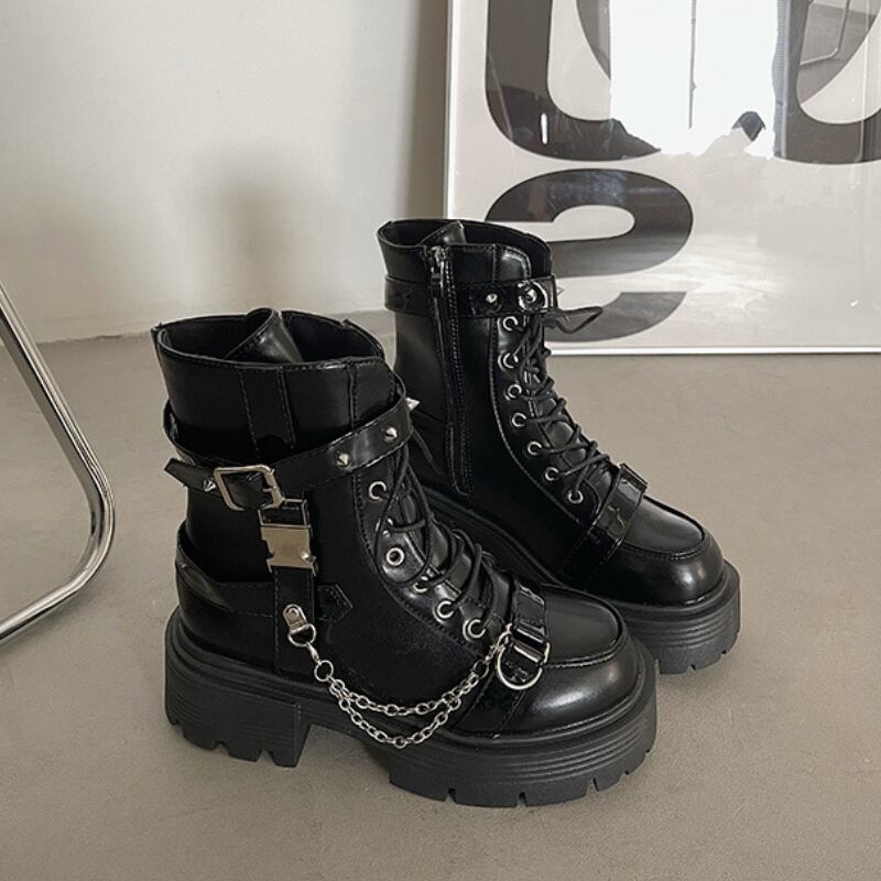 厚底ショートブーツ　1048