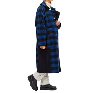 【新作】ブロックチェック起毛コクーンラインコート【256-8142】