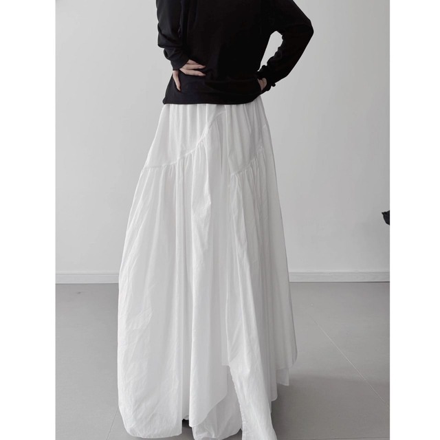 Asymmetrical hemline tiered skirt【2color】 C1098