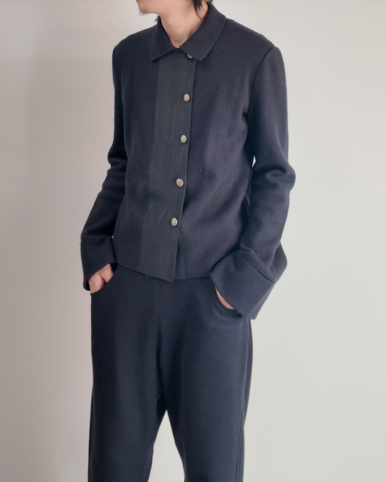 【Salvatore Ferragamo】long sleeve felt fabric blouson