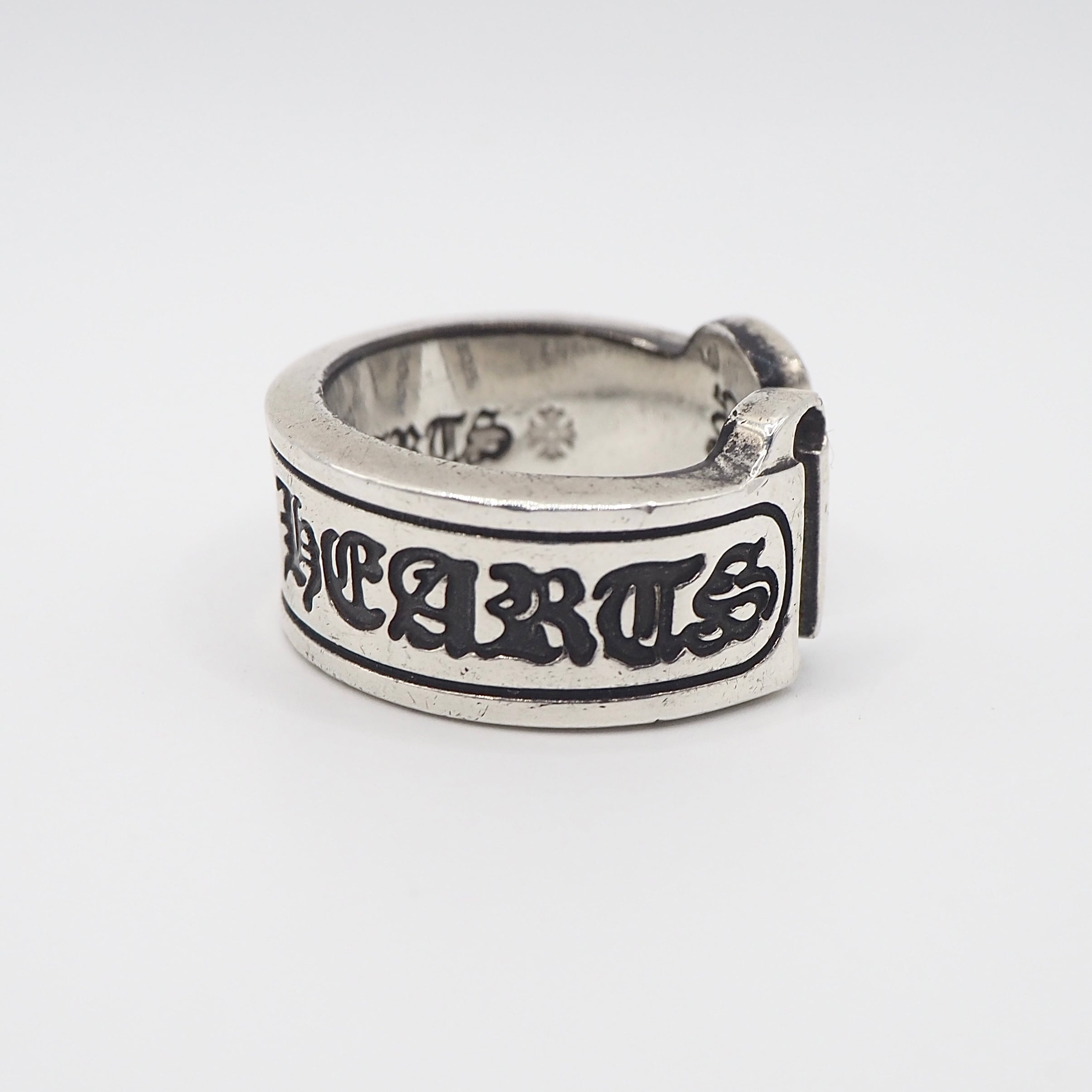 CHROME HEARTS 約20号 ラージスクロールラベル リング シルバー925