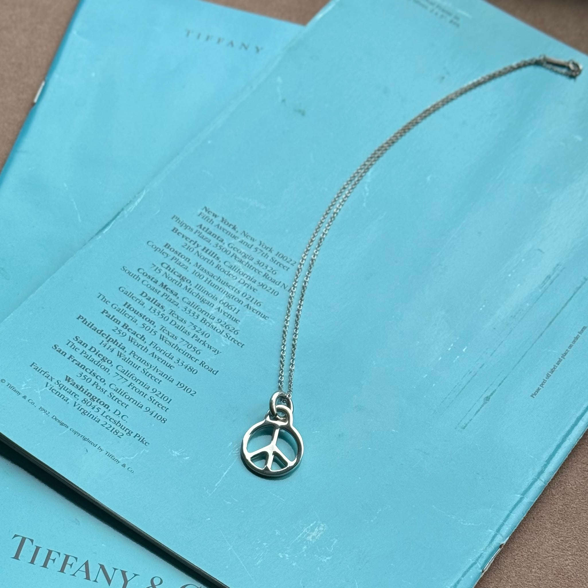 Tiffany ティファニー オールド ピースマーク ペンダントトップ OLD TIFFANYオールド ティファニー ピースサイン チャーム ネックレス
