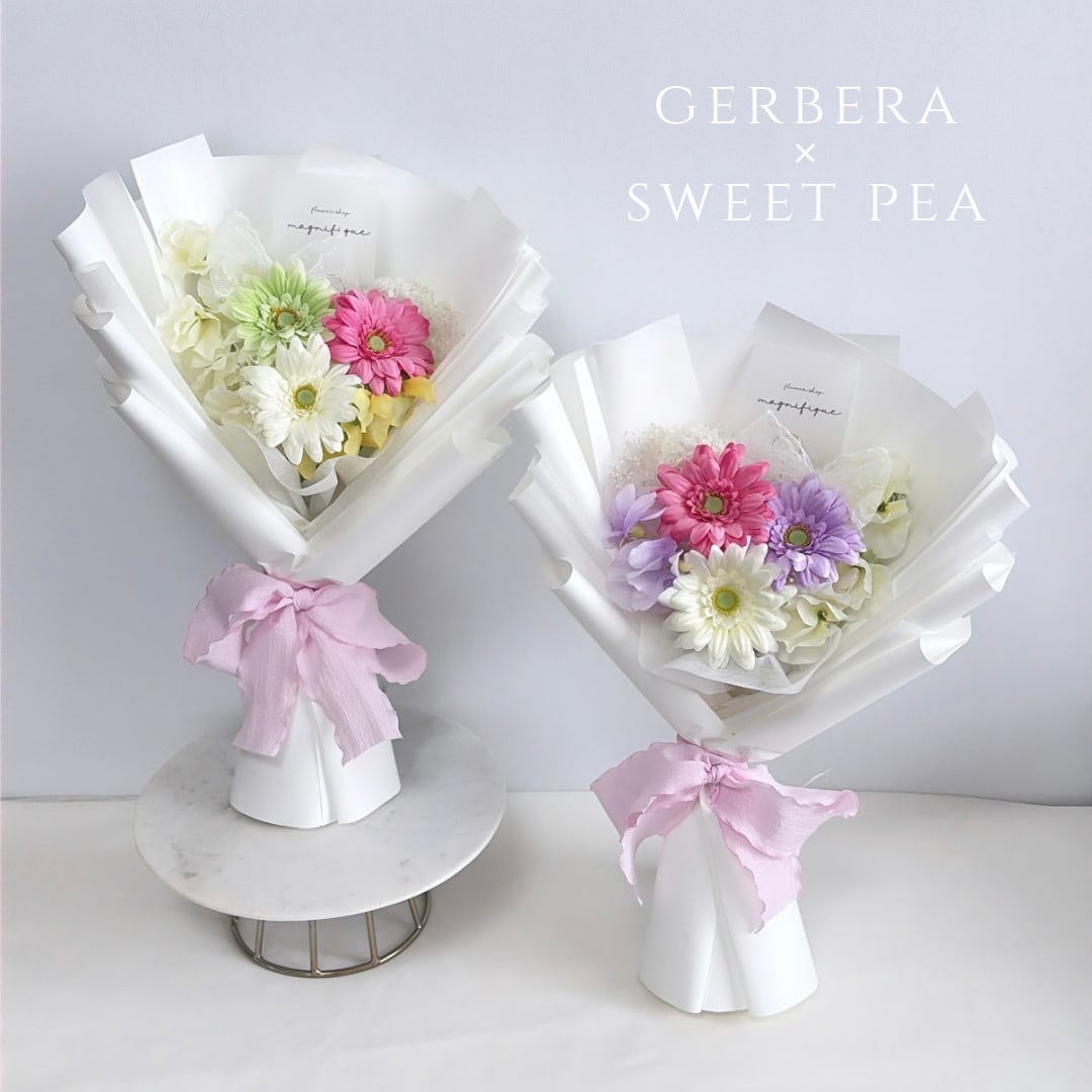 【夏季・数量限定】gerbera × sweet pea bouquet