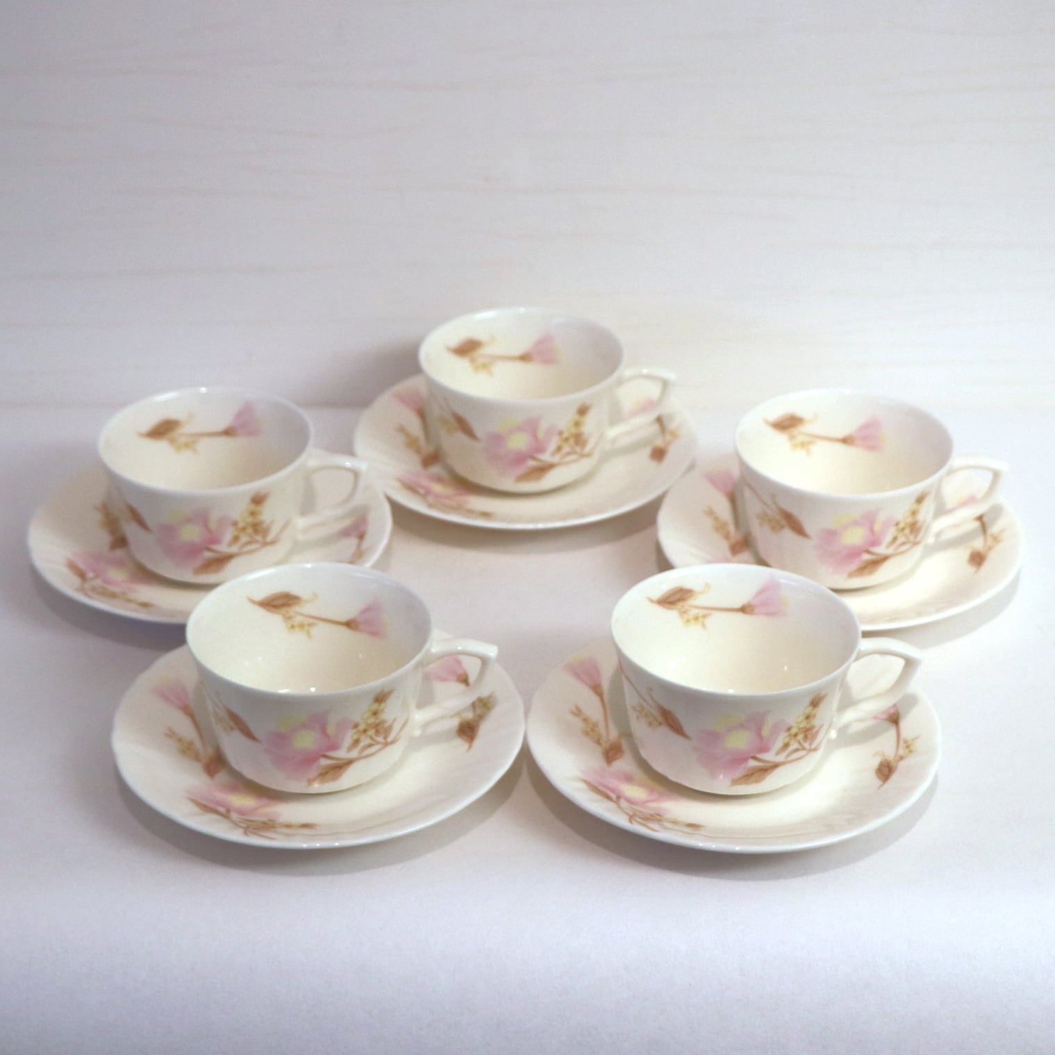 kaneta china collection・カップ・ソーサー・花柄・5客セット・No