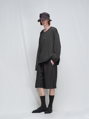 DECESOLO 26SS リネンライク テクスチャープルオーバー