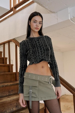 [ODD ONE OUT] CARGO BELT SKIRT KHAKI 正規品 韓国ブランド 韓国ファッション 韓国代行 韓国通販 oddoneout オッドワンアウト