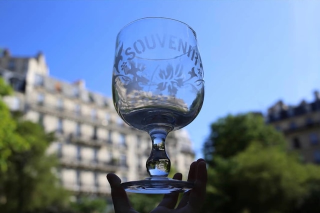 フランス アンティーク ヴィンテージ 特大ワイングラス『SOUVENIR』 N-02746