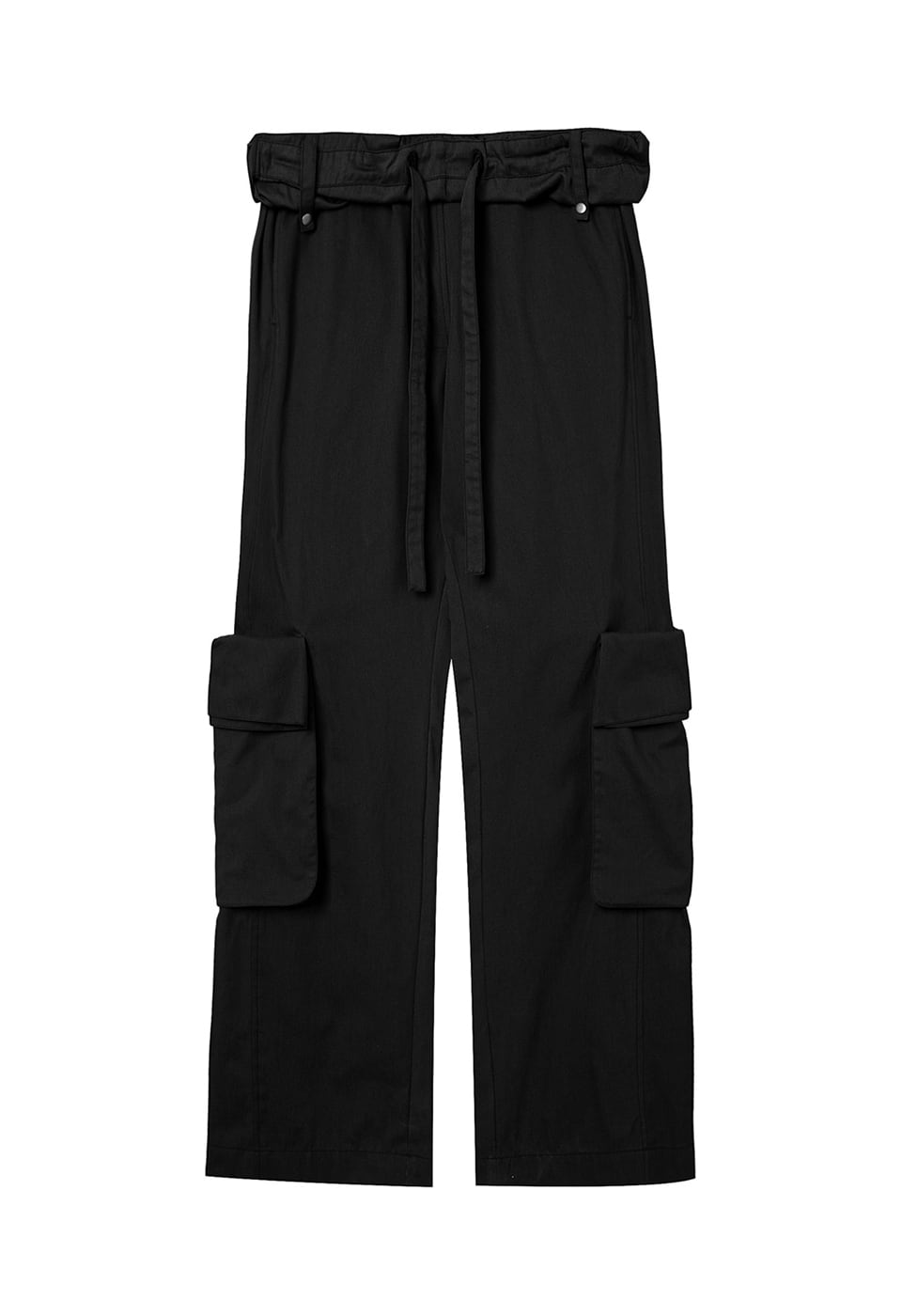 OPEN YY] ROLLED WAIST CARGO PANTS, BLACK 正規品 韓国ブランド 韓国