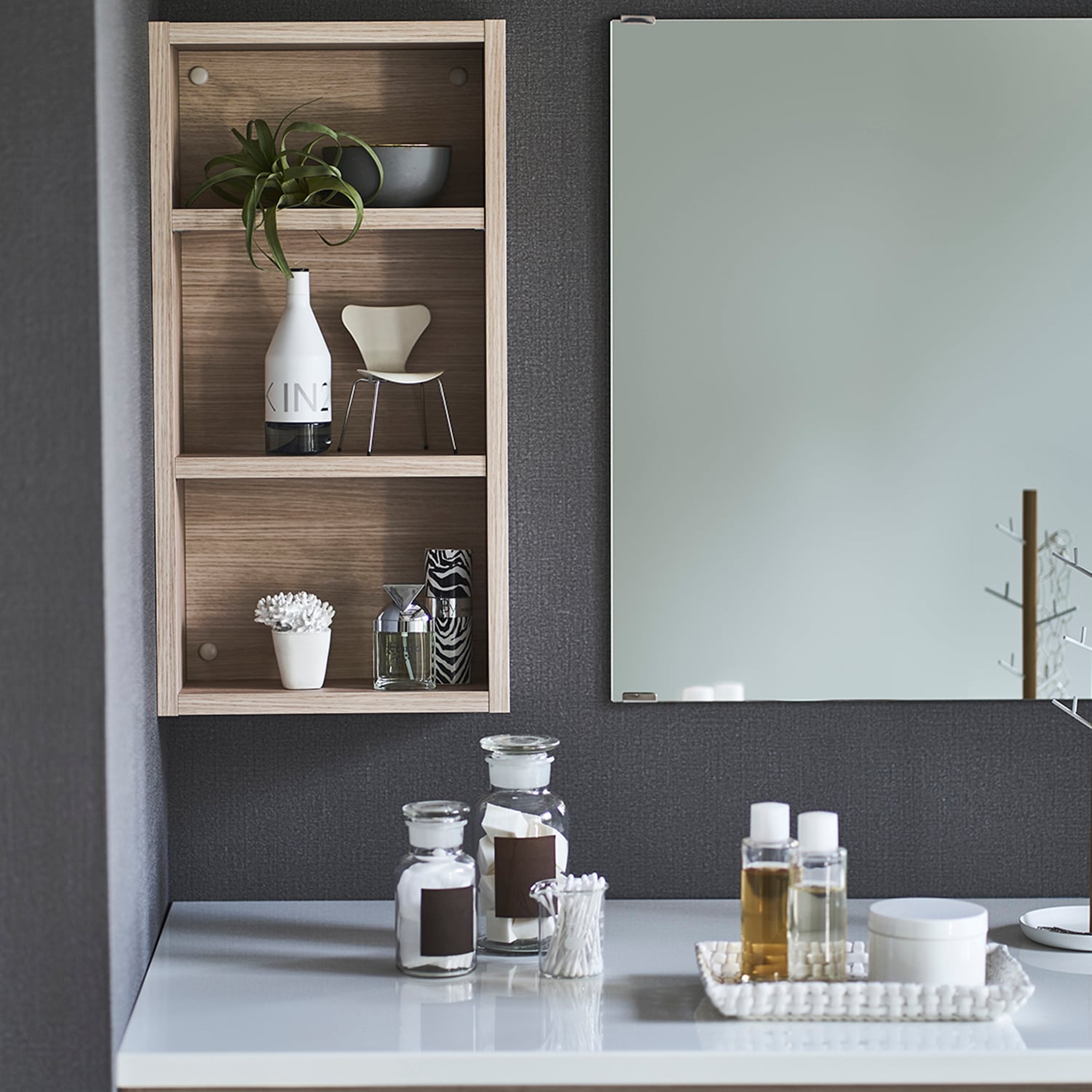 ノーパンチ洗面台置物棚壁掛け式壁多層化粧品化粧品棚トイレ浴室収納棚0