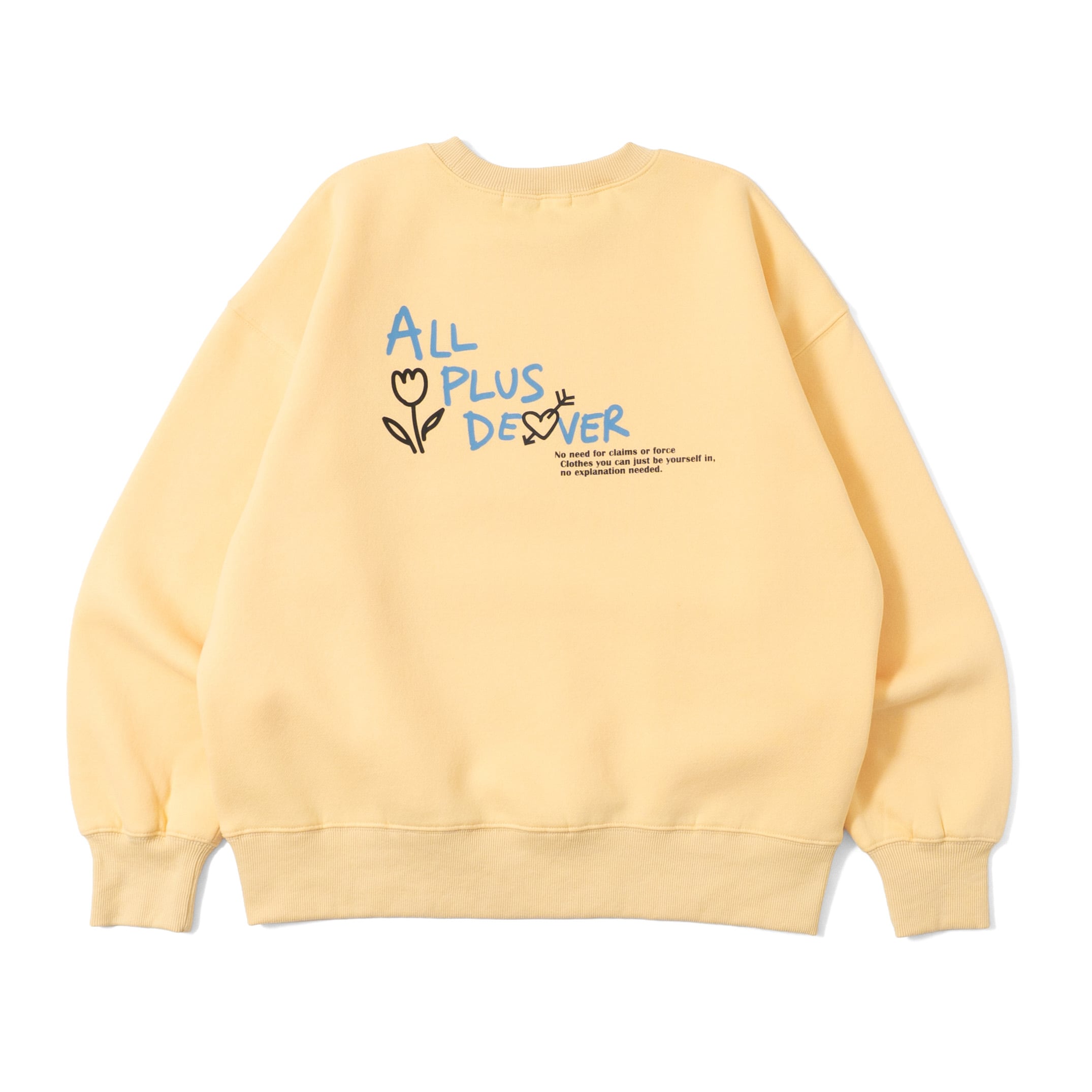 APD DOODLE LOGO SWEAT / LIGHT YELLOW