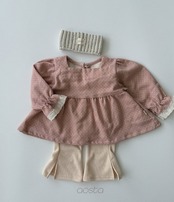 韓国子供服 / 26Autumn / Aosta / ミルクドットブラウス / 秋服 *S~XXL*