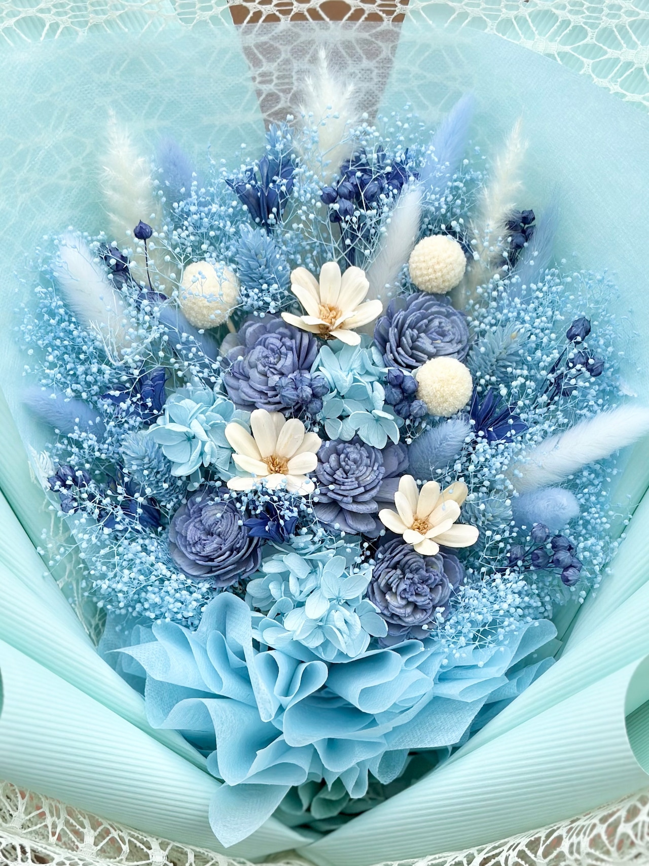ドライフラワー花束(空色) □Lサイズ 【定番商品】 画像7
